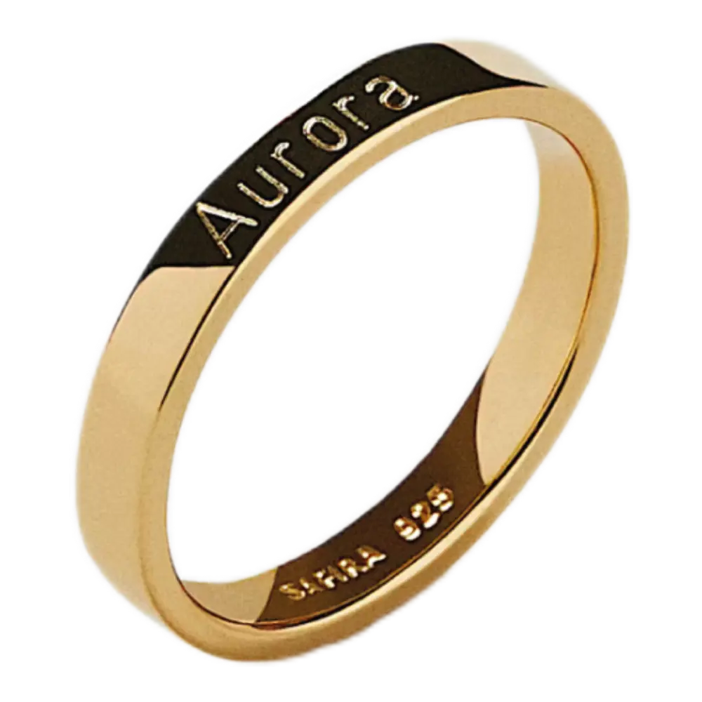 Sofia Ring Engraving - 24k Gold