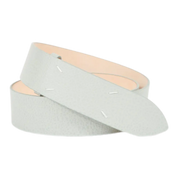 Four-Stitch Leather Belt - Light Grey