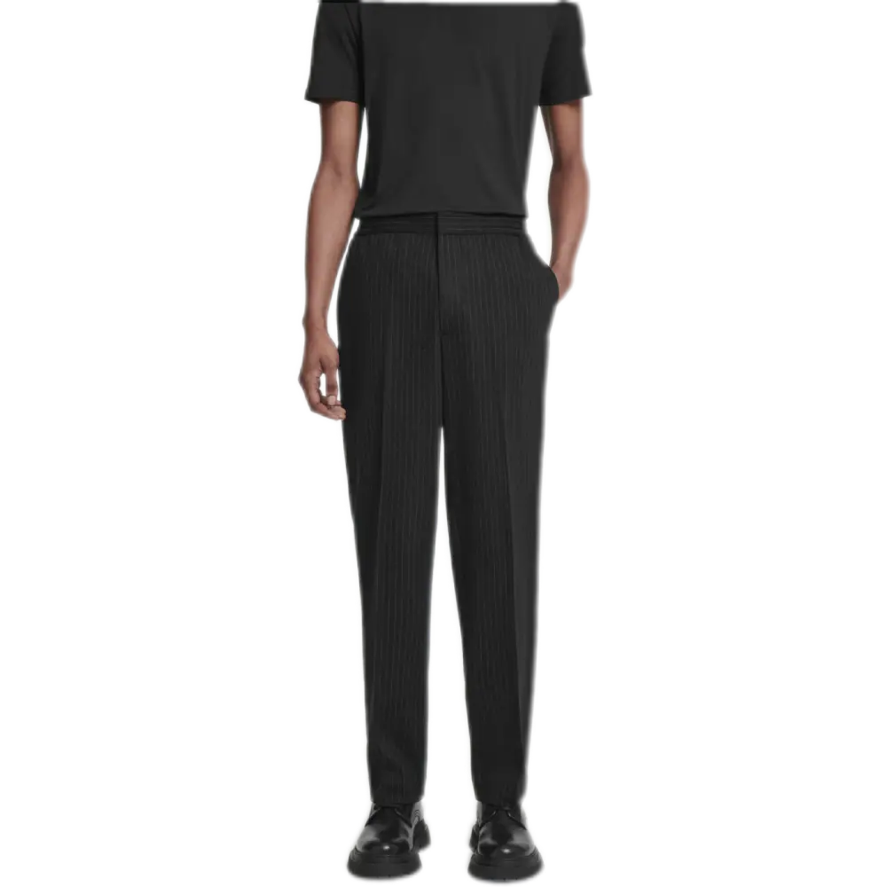 Relaxed Elasticated Pinstriped Trousers