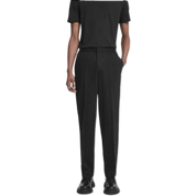 Relaxed Elasticated Pinstriped Trousers
