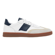 White & Navy Pillar Court II Sneakers