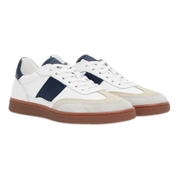 White & Navy Pillar Court II Sneakers