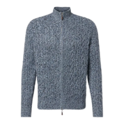 Regent Cashmere Zip-Up Sweater – Cable Knit in Blue
