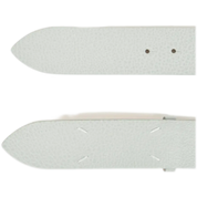 Four-Stitch Leather Belt - Light Grey