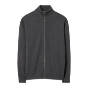 The Merino Zip Cardigan - Charcoal Melange