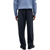 Black Greer Pinstripe Trousers – Tailored Relaxed-Fit Pants