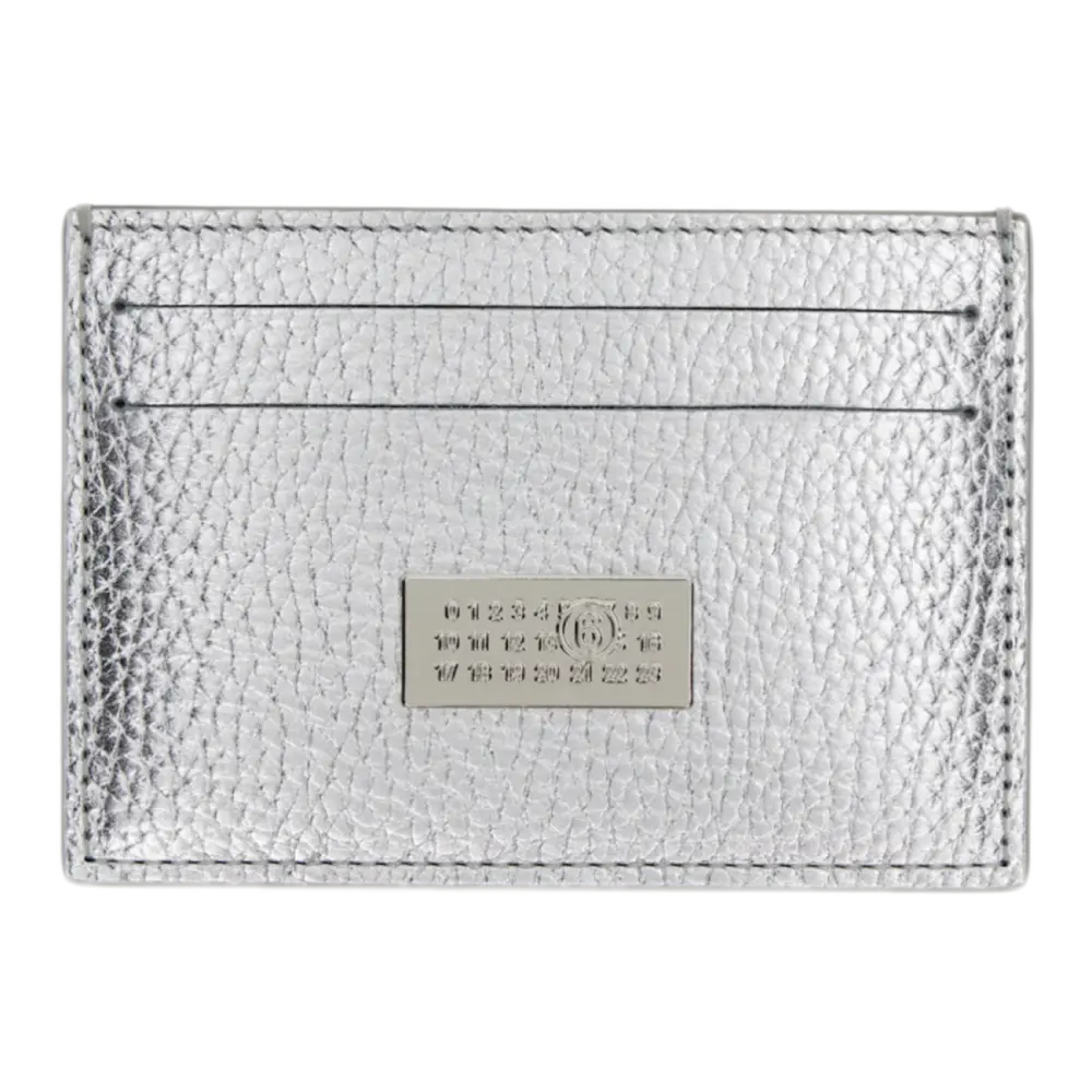 Silver Numeric Card Holder – Calfskin Leather